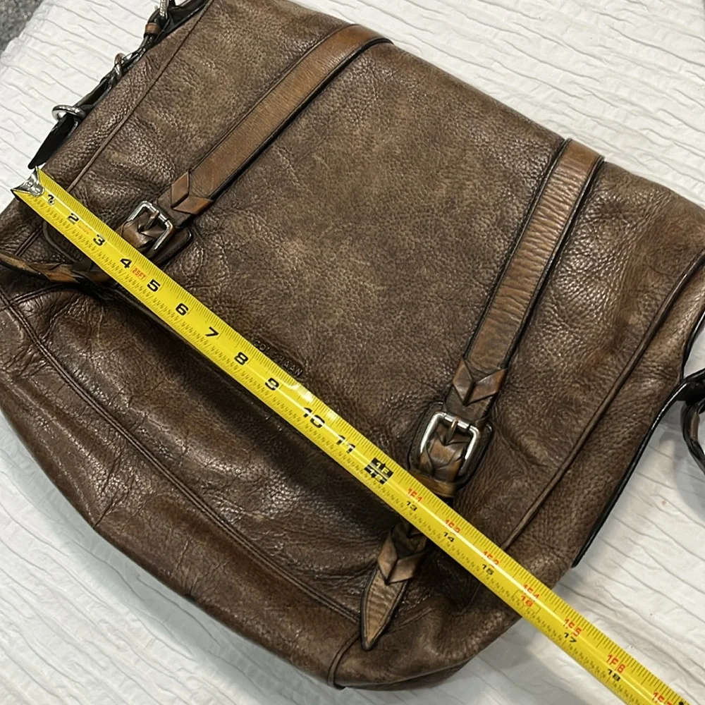 Cole Haan messenger bag brown distressed laptop book bag school bag‎ business